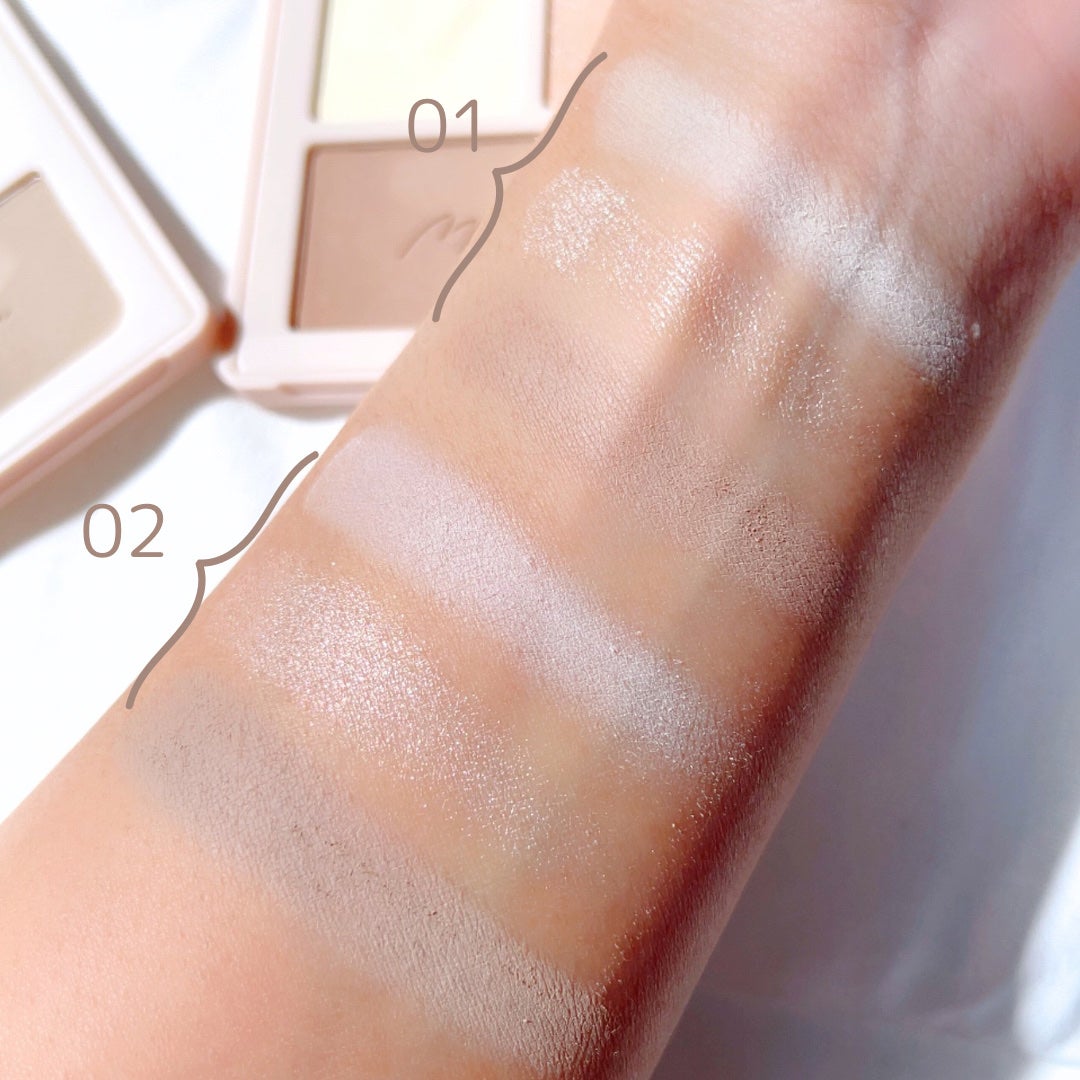 チート顔コントゥアパレット/MilleFée/パウダーハイライトを使ったクチコミ(7枚目)