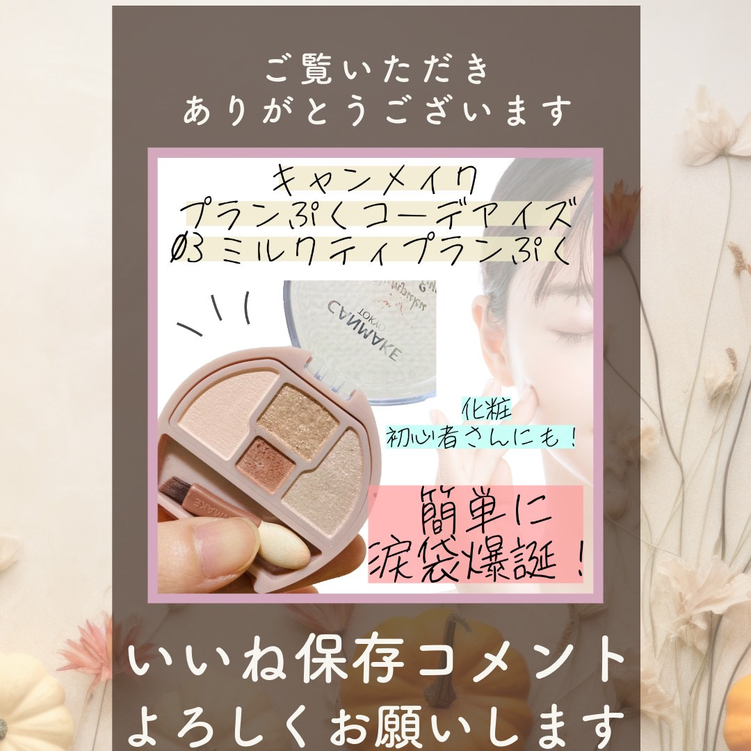 プランぷくコーデアイズ 03 ミルクティプランぷく/キャンメイク/パウダーアイシャドウを使ったクチコミ（3枚目）