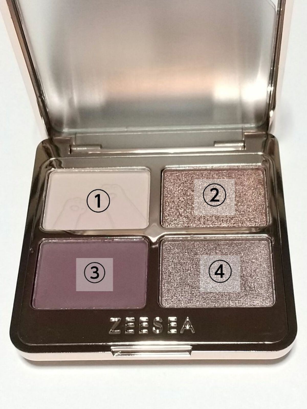 アニマルアイシャドウ(4シェード) 08 縁結び御守/ZEESEA/アイシャドウパレットを使ったクチコミ（3枚目）