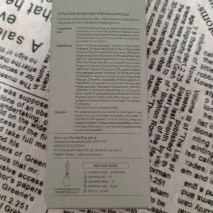 バイタライジング ローズマリー ファーミング アンプル/AROMATICA/美容液を使ったクチコミ(4枚目)