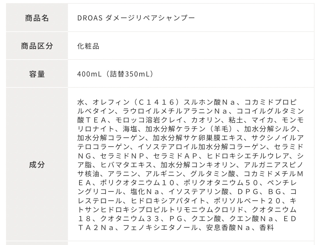 ダメージリペアシャンプー／トリートメント トリートメント/DROAS/市販シャンプーを使ったクチコミ（2枚目）