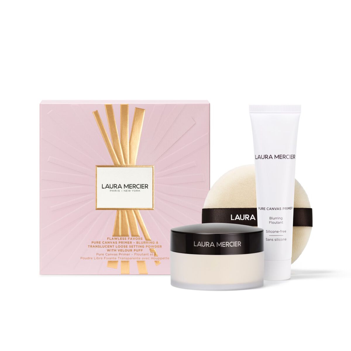 フローレス フェイバーズ プライマー ブラーリング アンド ルースセッティング パウダー ウィズ ヴェロアパフ ローラ メルシエ