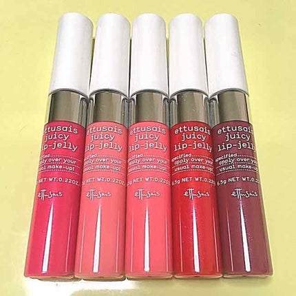 ettusais ジューシーリップジェルのクチコミ「エテュセのジューシーリップジェル限定を除き、お店で売られてる5つのカラー揃えました☺️
写真.....」(1枚目)
