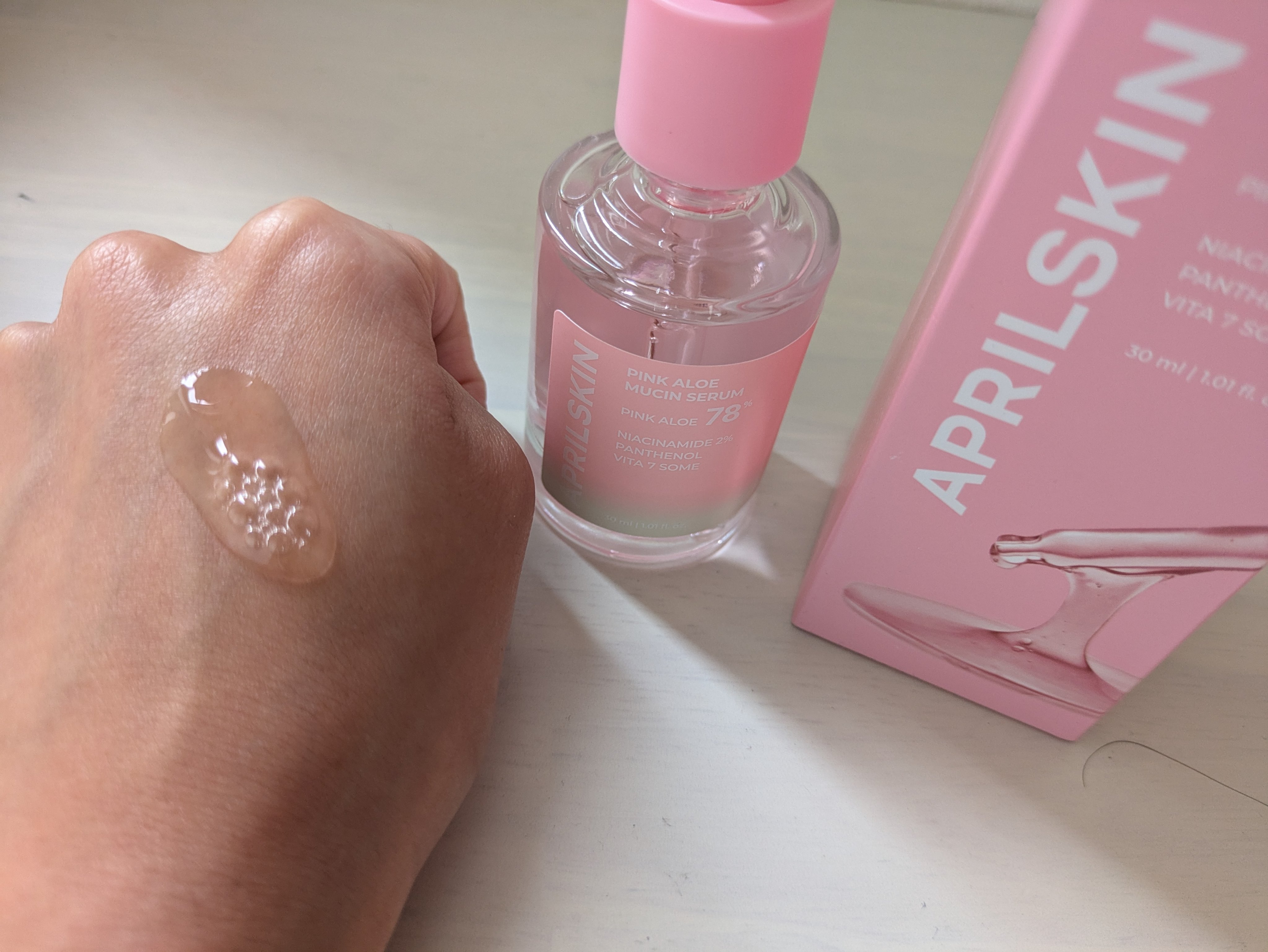 ピンクアロエムチンセラム/APRILSKIN/美容液を使ったクチコミ（3枚目）
