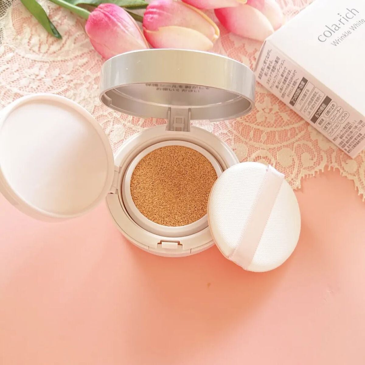 リンクルホワイトクッションファンデーション/コラリッチ/クッションファンデーションを使ったクチコミ(2枚目)