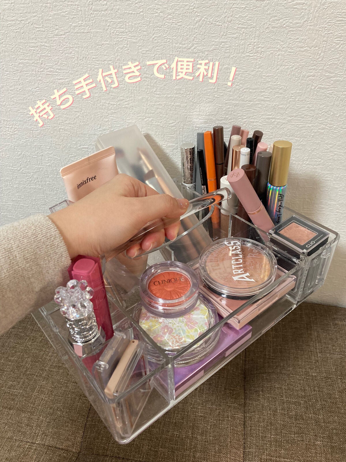 Saya on LIPS 「コスメ収納💄紹介✨/持ち手付きで持ち運び便利なところが気に入っ..」(2枚目)