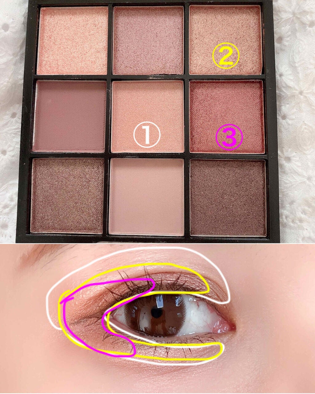 UR GLAM BLOOMING EYE COLOR PALETTE/U R GLAM/アイシャドウパレットを使ったクチコミ(2枚目)