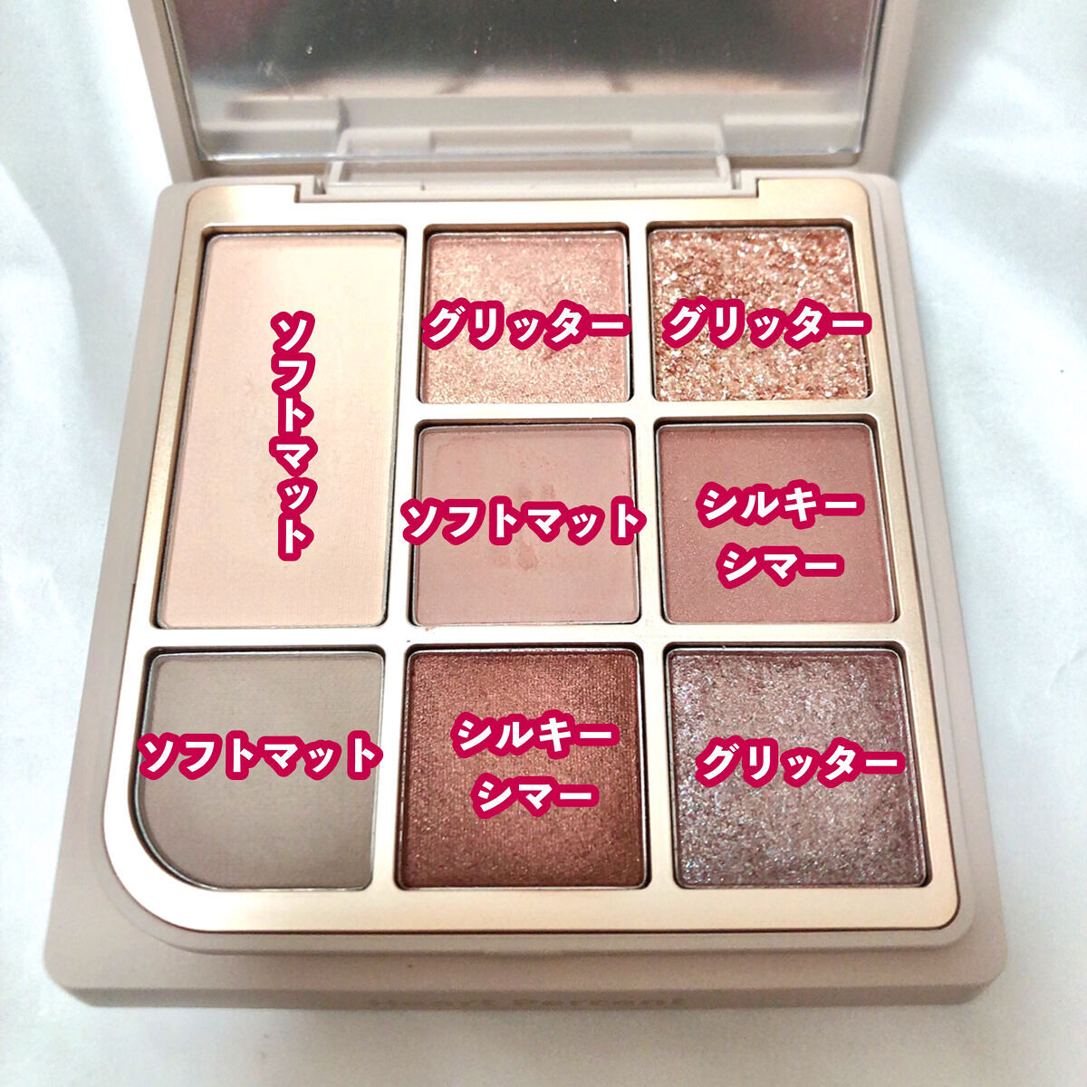 ドットオンムードアイパレット 01 ローズファセット/Heart Percent/アイシャドウパレットを使ったクチコミ（2枚目）