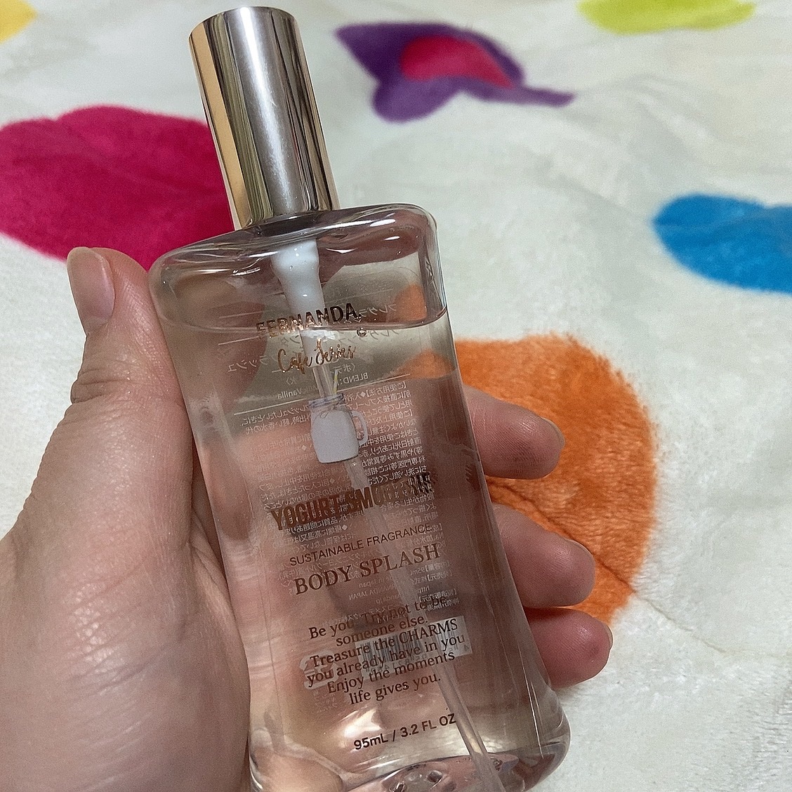 フェルナンダ フレグランス ボディスプラッシュ ヨーグルトスムージーのクチコミ「Amazonにて購入しました。

気になってた香り…！
ヨーグルトのお菓子まんまの香りがする！.....」（3枚目）