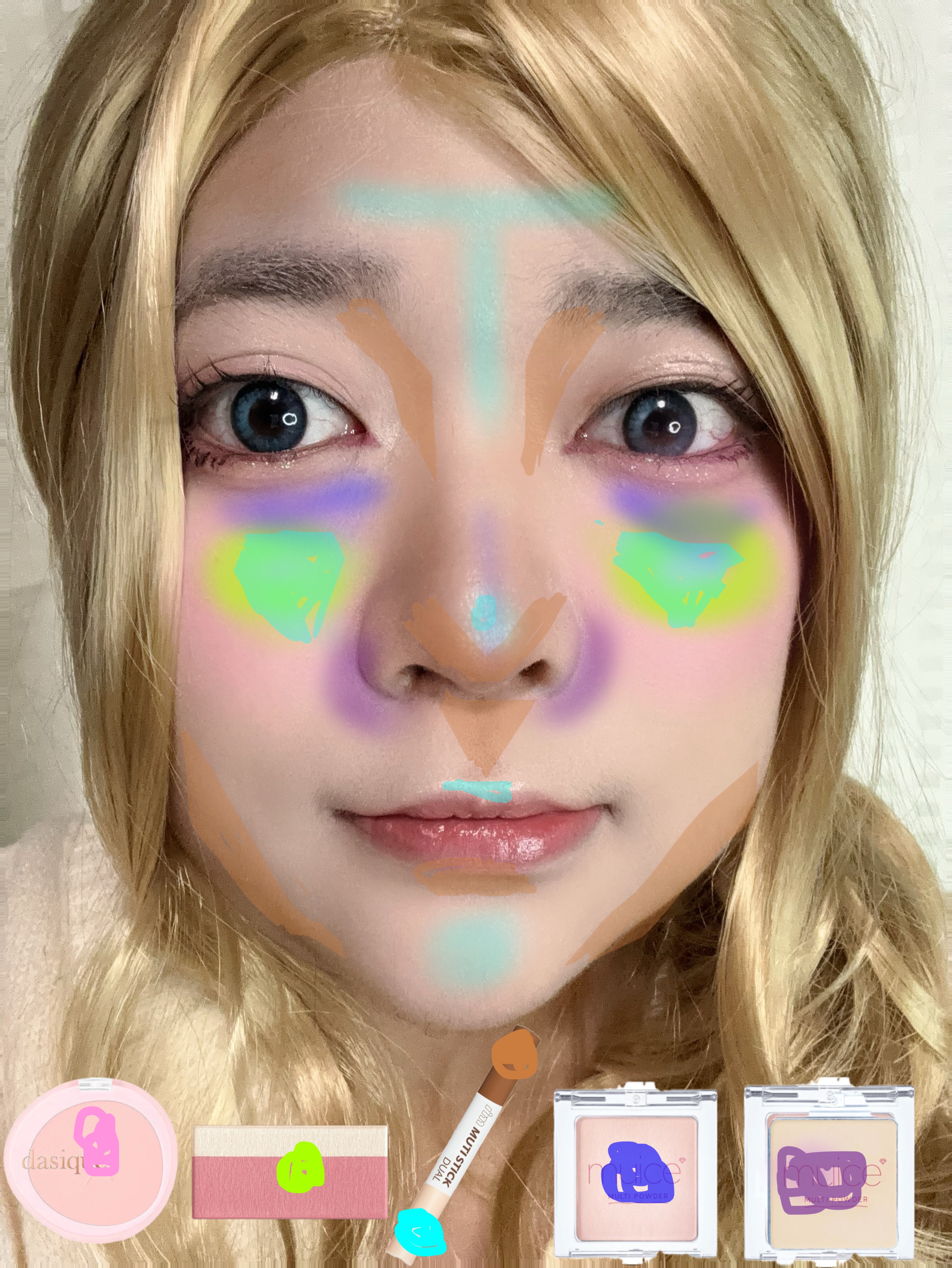 ドラマティックチークカラー (パウダー)/マキアージュ/パウダーチークを使ったクチコミ（3枚目）