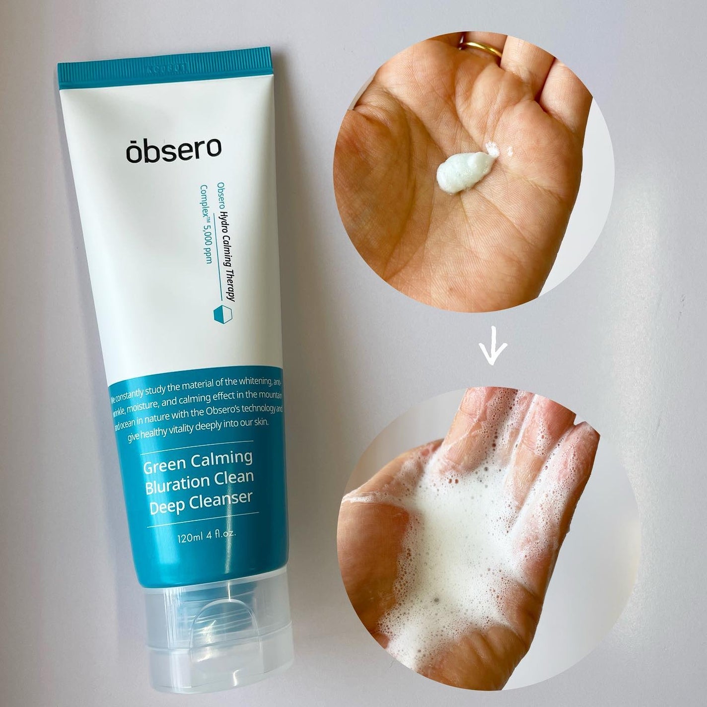 グリーンカーミングブルーレーションクリーンディープクレンザー/obsero/洗顔フォームを使ったクチコミ(2枚目)