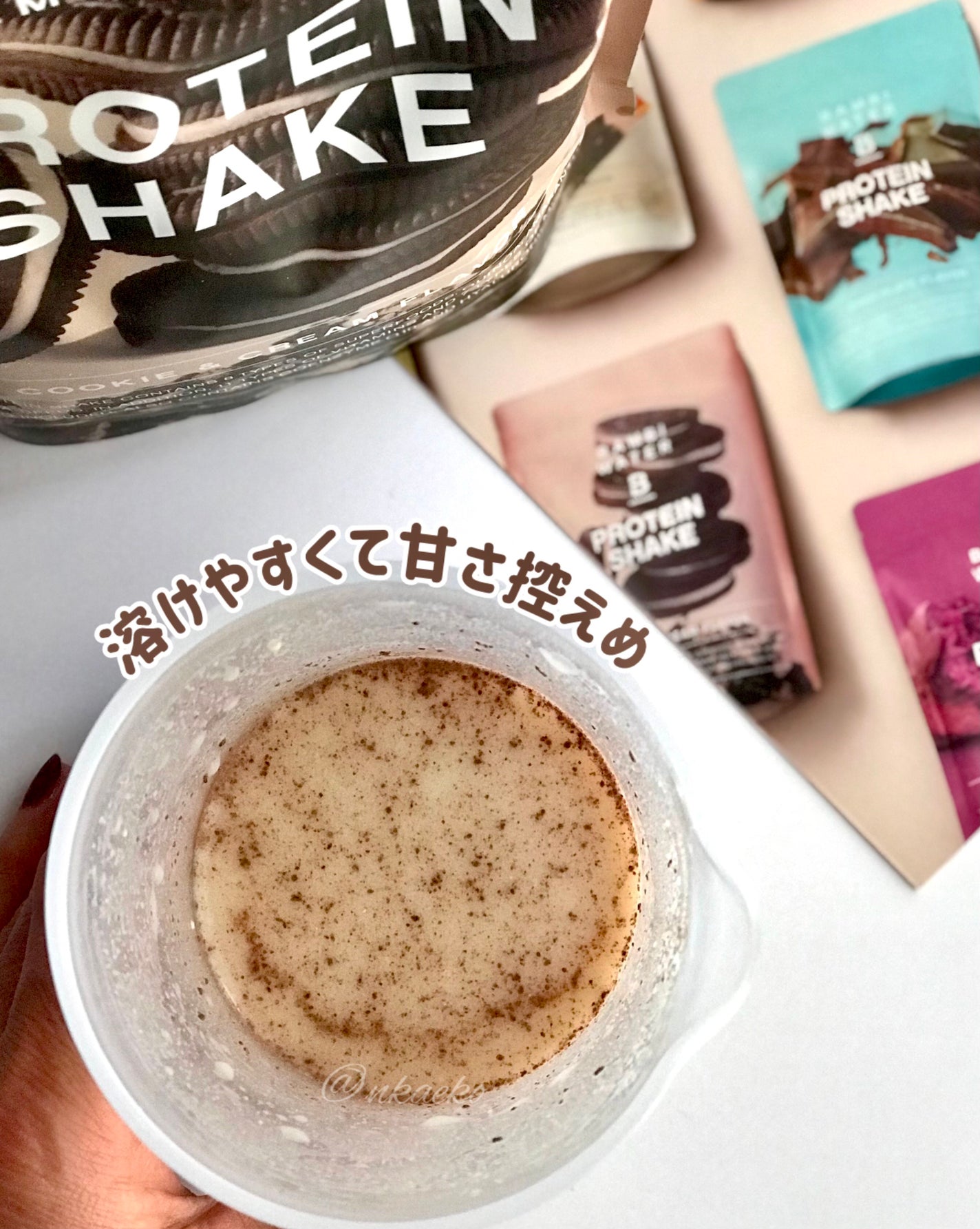 プロテインシェイク クッキー&クリーム/BAMBI WATER/ソイプロテインを使ったクチコミ(3枚目)