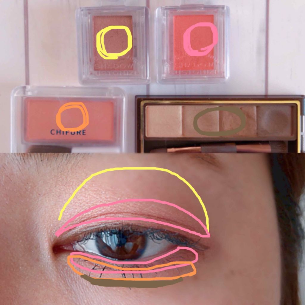 チーク カラー(ブラシ付)/ちふれ/パウダーチークを使ったクチコミ（3枚目）