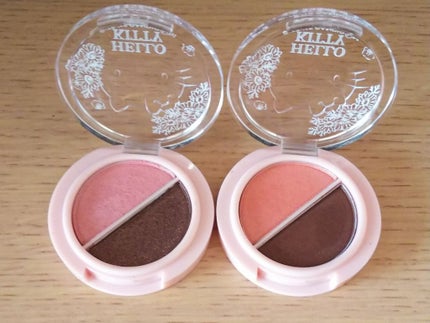 パウダーアイシャドウ ブルーミングキティ/DAISO/アイシャドウパレットを使ったクチコミ(3枚目)