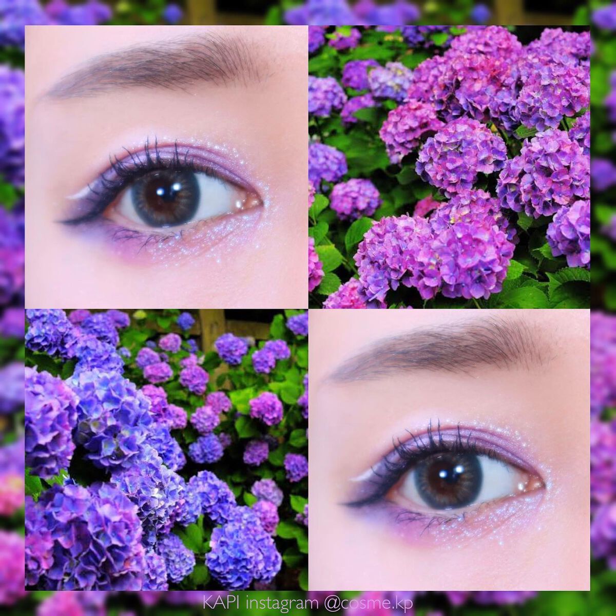 KAPI on LIPS 「\メインコスメはURGLAM/単色アイシャドウで紫陽花メイク💠..」(4枚目)