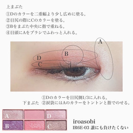 イロアソビ 6色アイパレット/iroasobi/アイシャドウパレットを使ったクチコミ(3枚目)