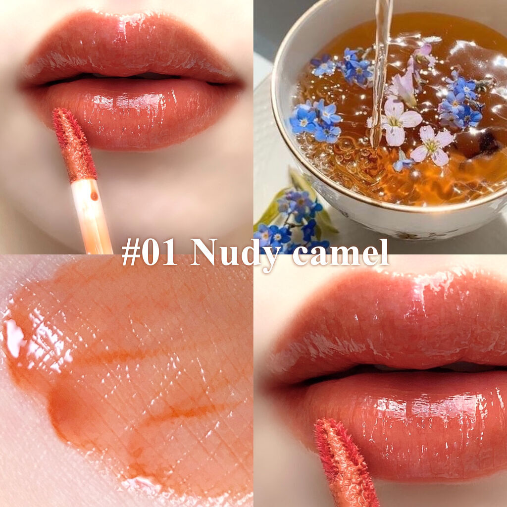 チュルンリップティント 01 Nudy camel/hina cosmetics/リップティントを使ったクチコミ（1枚目）