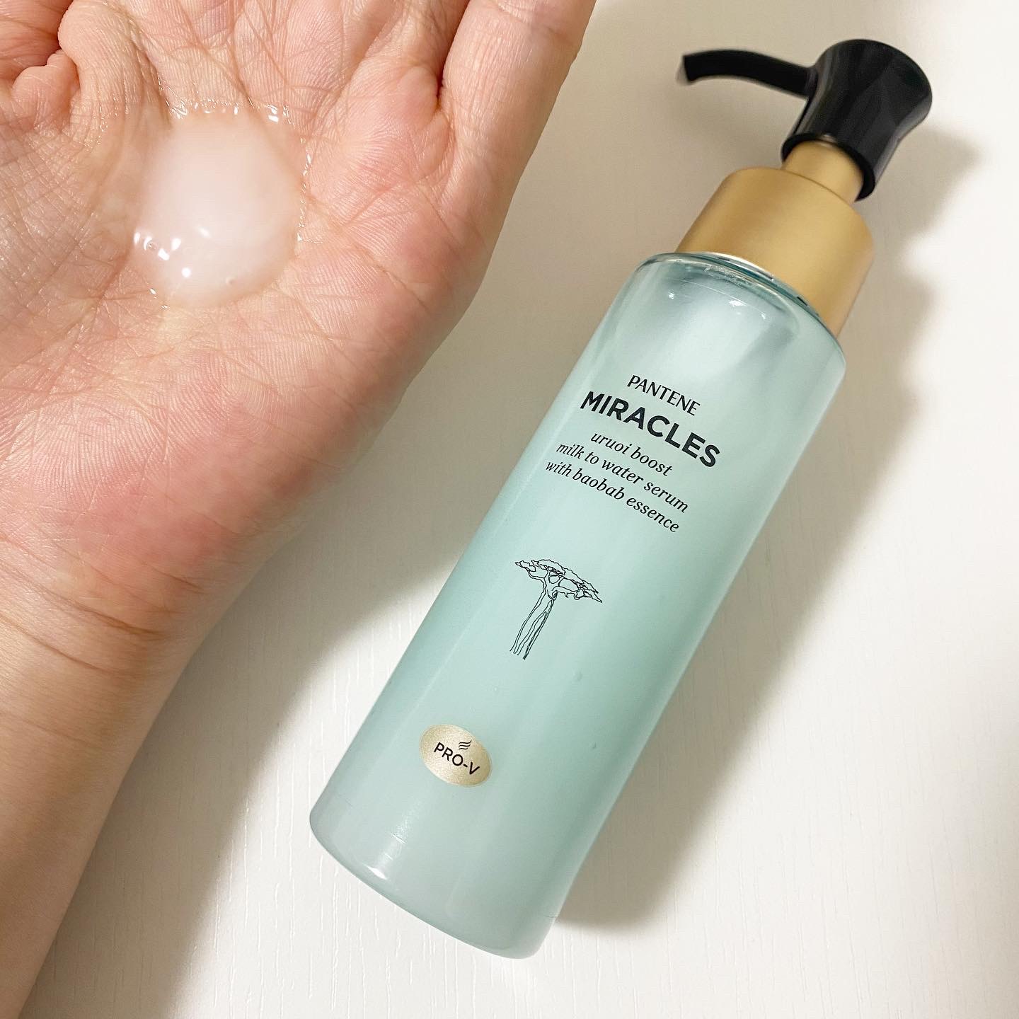 ミラクルズ うるおいブーストミルクウォーターセラム/パンテーン/アウトバストリートメントを使ったクチコミ（2枚目）