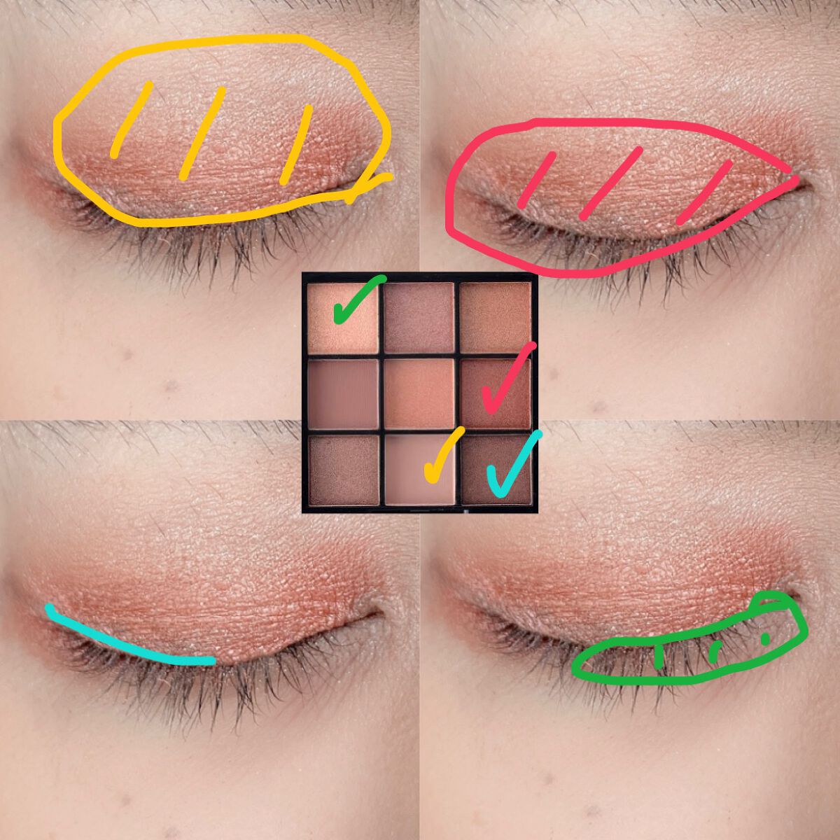 UR GLAM BLOOMING EYE COLOR PALETTE/U R GLAM/アイシャドウパレットを使ったクチコミ(2枚目)