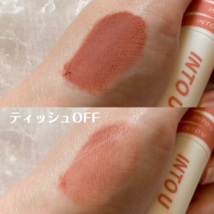 スーパーマットリップ&チークマッド/INTO U/口紅を使ったクチコミ(6枚目)