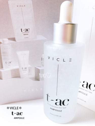 「VICLE」さまからT-AC アンプル
商品提供していただきました♡

\\ ベタつきにくいうるうるアンプル🫧 //
＊VICLE　T-AC アンプル＊

テクスチャーはとろんとしていますが
肌に