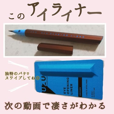 EYE OPENING LINER BROWN/UZU BY FLOWFUSHI/リキッドアイライナーを使ったクチコミ（1枚目）