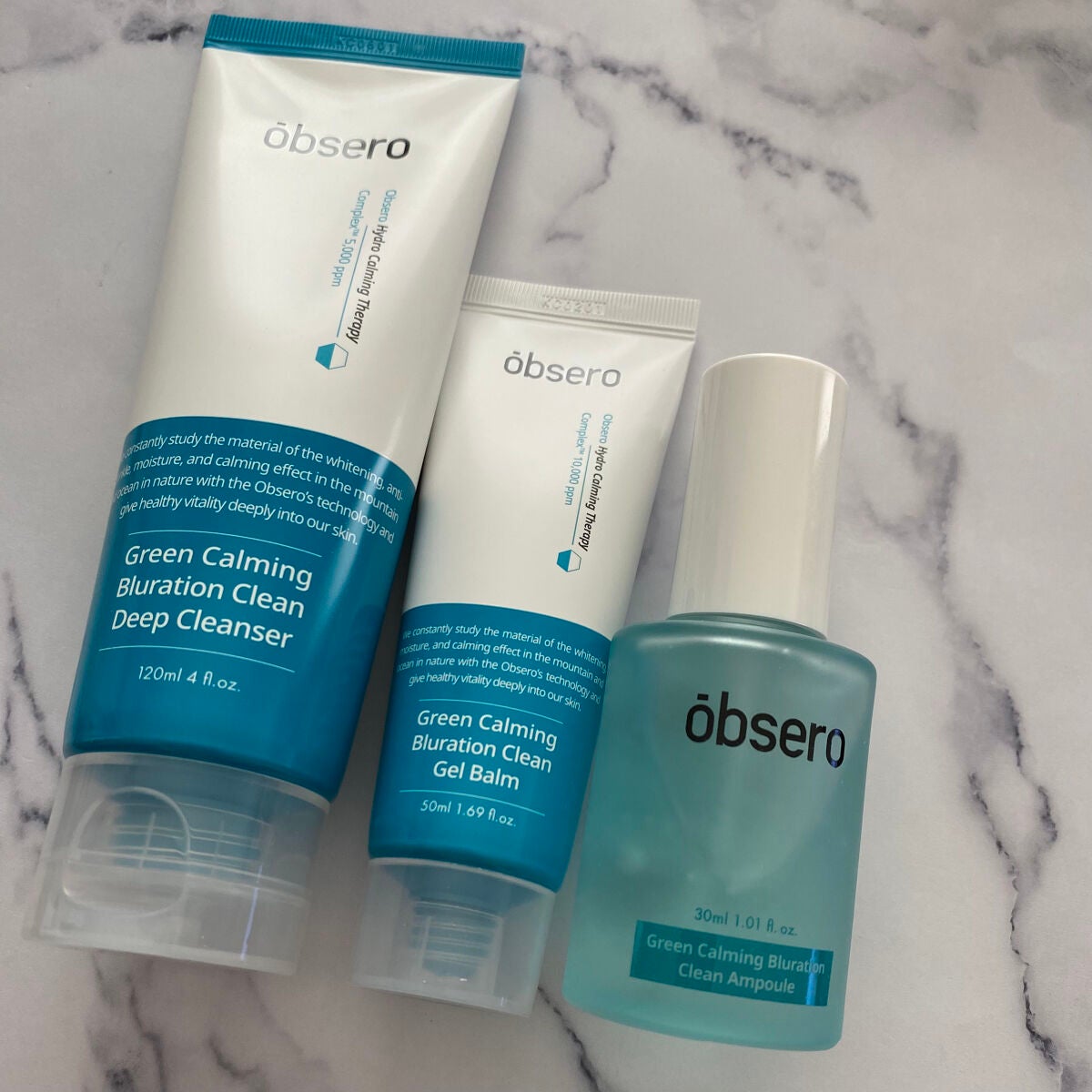 グリーンカーミングブルーレーションクリーンゲルバーム/obsero/フェイスクリームを使ったクチコミ(3枚目)