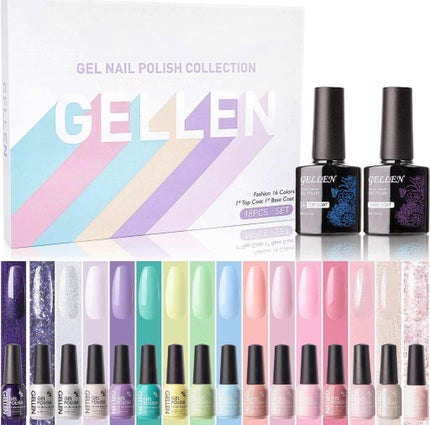 Gellen ジェルネイル 16色セット UV/LED対応 ポリッシュタイプ ベーストップ付き/Gellen/ジェルネイルを使ったクチコミ(5枚目)