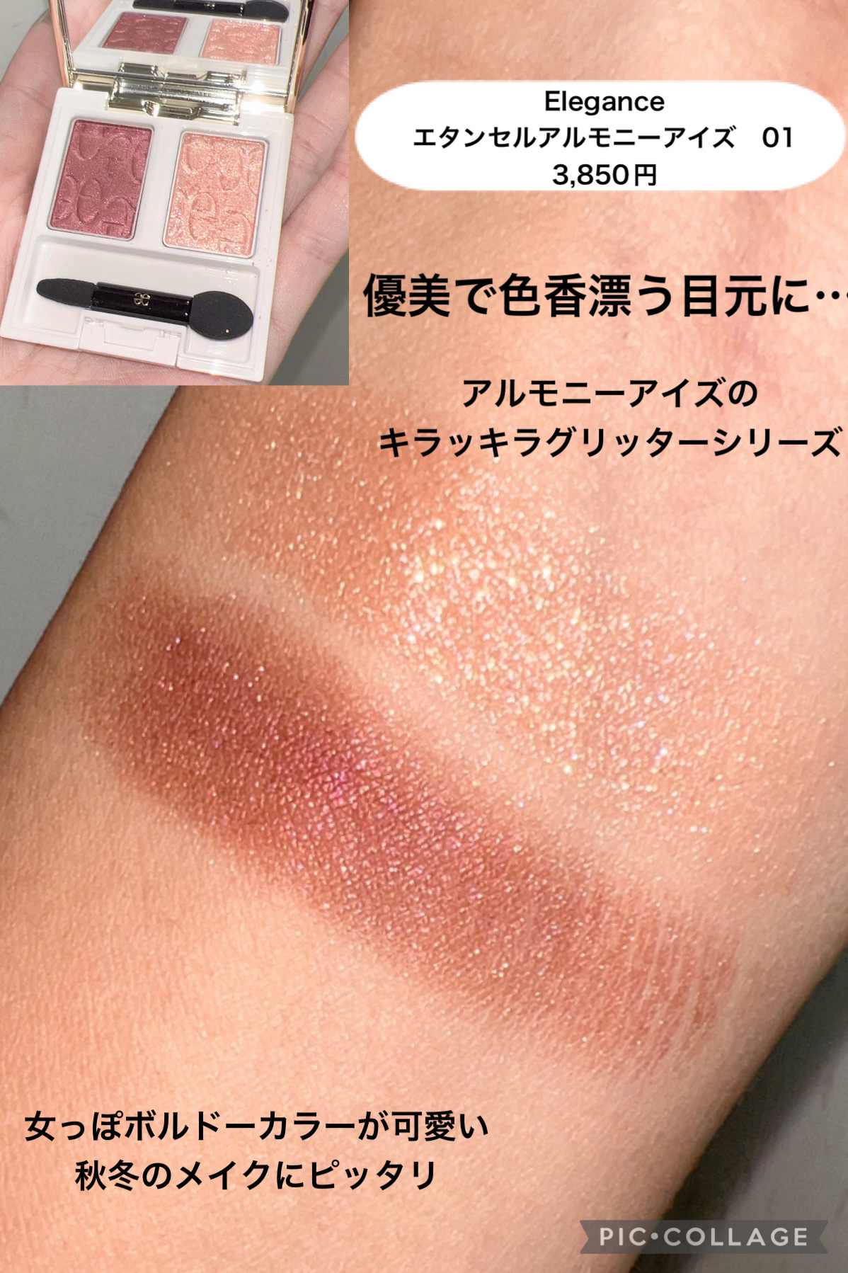エレガンス エタンセル アルモニーアイズ 01/Elégance/アイシャドウパレットを使ったクチコミ（2枚目）