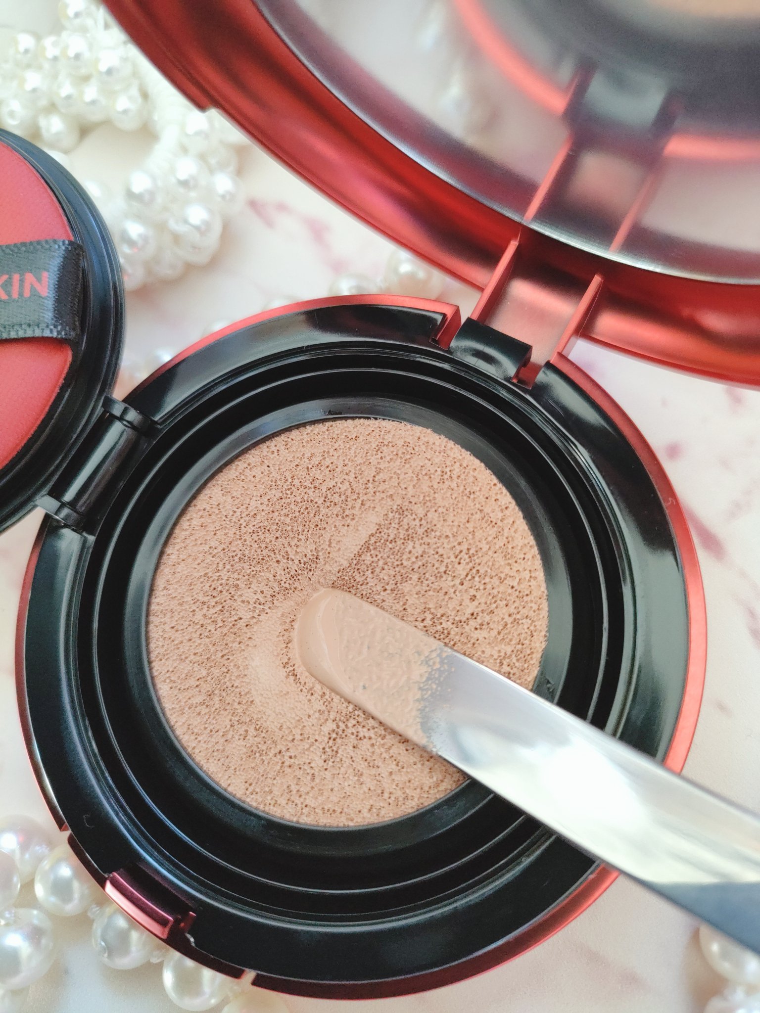 ハイパーカバーフィットクッション red/APRILSKIN/クッションファンデーションを使ったクチコミ（2枚目）