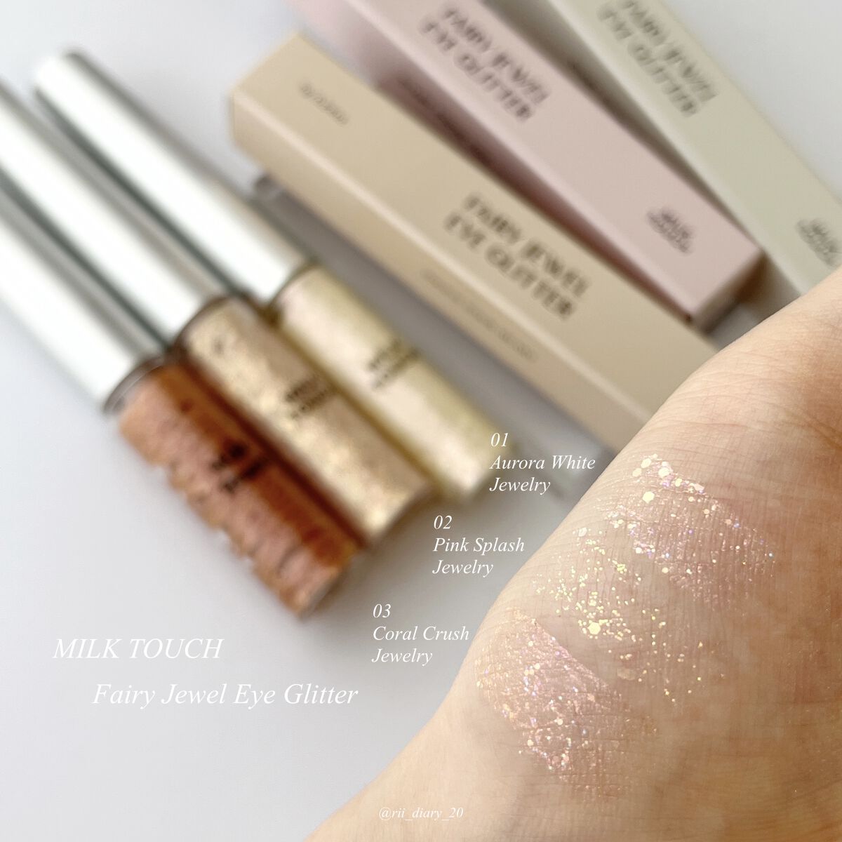 フェアリージュエルアイグリッター/Milk Touch/グリッターを使ったクチコミ（2枚目）
