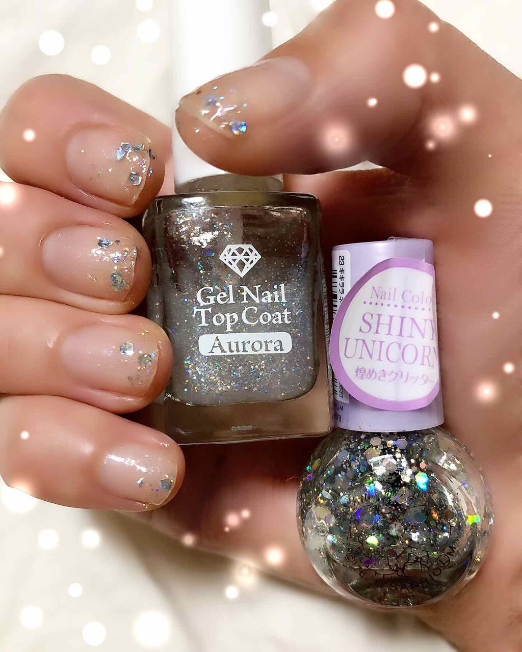 LJ ジェルネイル トップコート オーロラ/セリア/ジェルネイルを使ったクチコミ(1枚目)