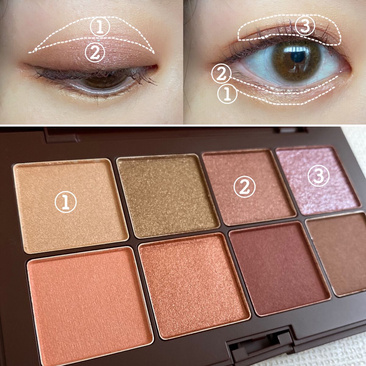 ウォーム メモリーズ アイシャドウパレット/RMK/アイシャドウパレットを使ったクチコミ(7枚目)