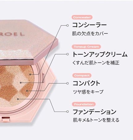 ブレンディング コンパクト クッションファンデーション/ELROEL/クッションファンデーションを使ったクチコミ(2枚目)