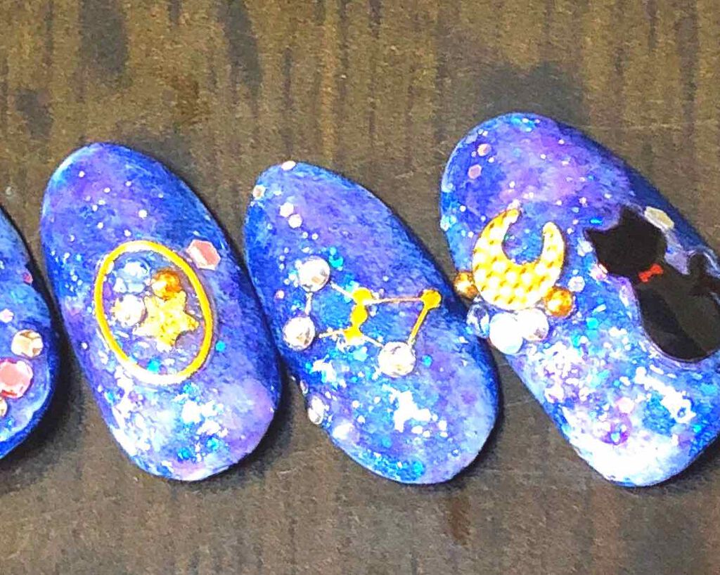 GALAXY宇宙ネイル/セリア/マニキュアを使ったクチコミ（1枚目）