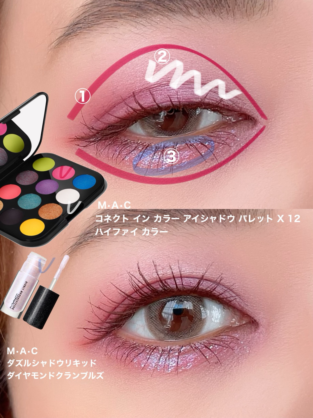 コネクト イン カラー アイシャドウ パレット × 12 ハイファイ カラー/M・A・C/アイシャドウパレットを使ったクチコミ（3枚目）