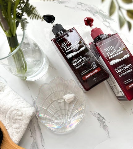 センシティブ シャンプー / トリートメント ダマスクローズ/ミルクバオバブ/市販シャンプーを使ったクチコミ(4枚目)