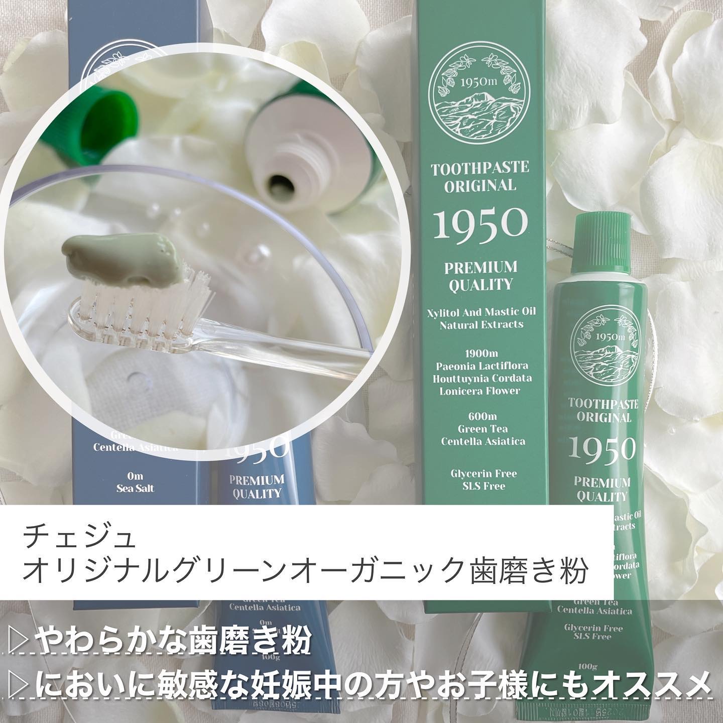 チェジュオリジナルグリーンオーガニック歯磨き粉/1950/歯磨き粉を使ったクチコミ（3枚目）