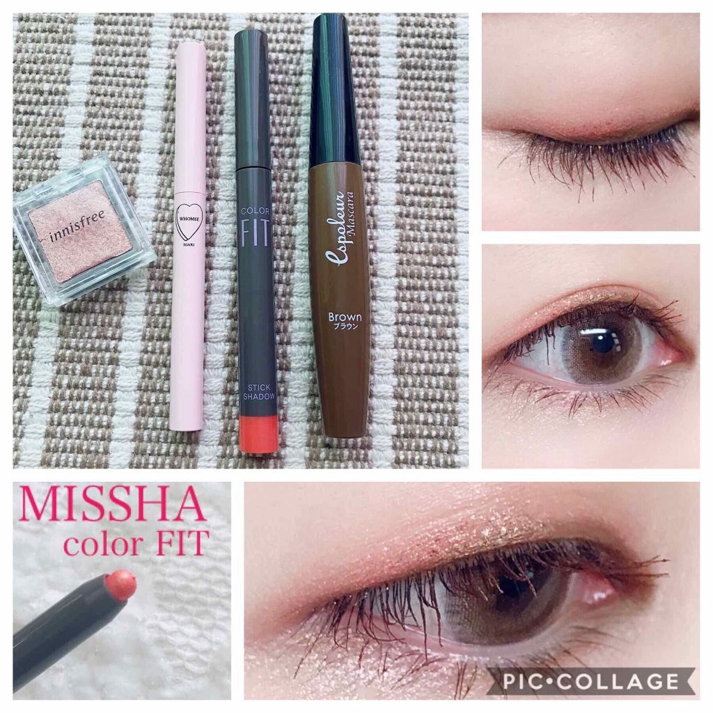 カラーフィットスティックシャドウ スパークリングオレンジ/MISSHA/スティックアイシャドウを使ったクチコミ（1枚目）