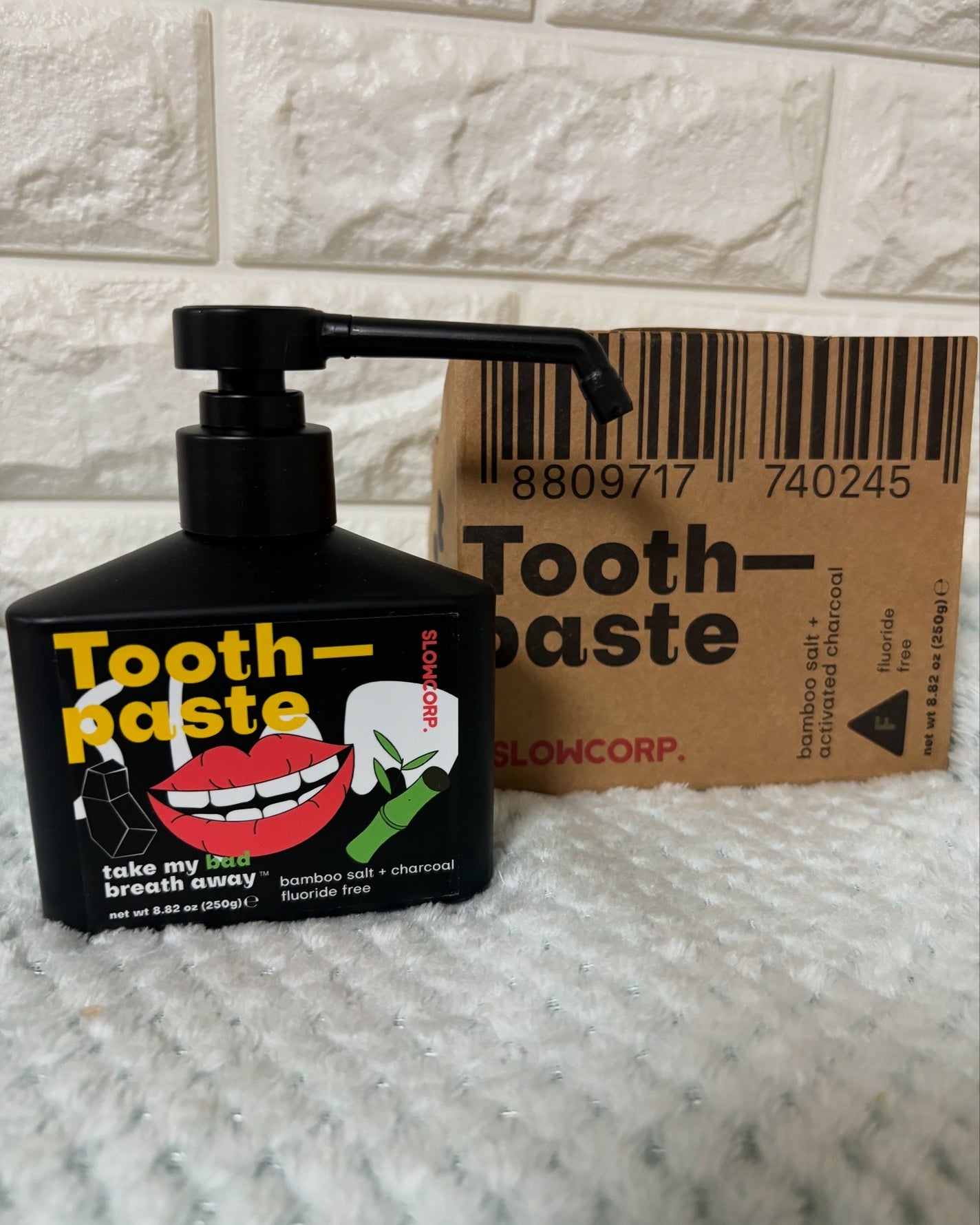 toothpaste bamboo salt + activated charcoal/SLOWCORP/歯磨き粉を使ったクチコミ(3枚目)