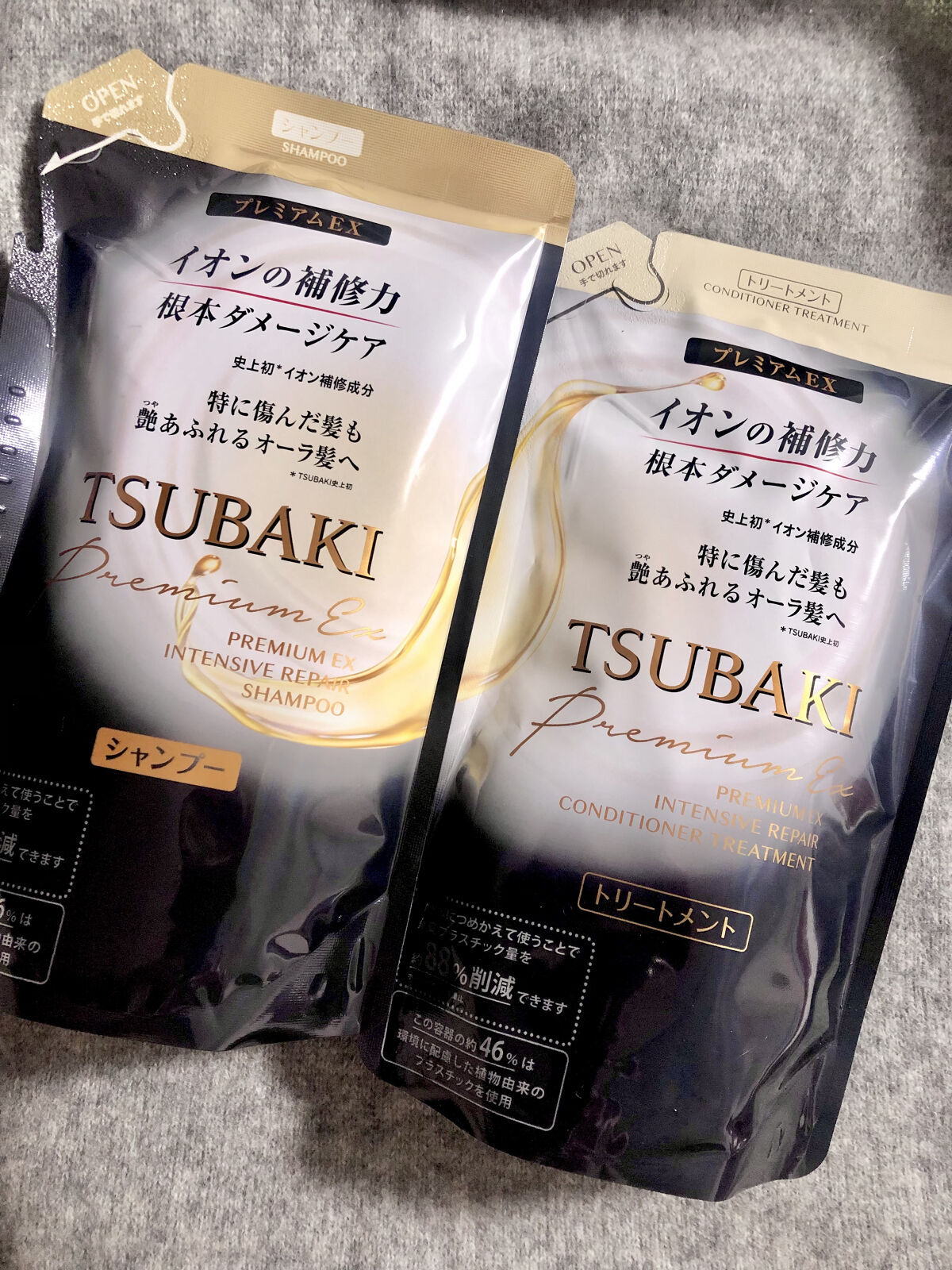 プレミアムＥＸ インテンシブリペア ＜シャンプー＞／コンディショナー＜ヘアトリートメント＞  シャンプー（つめかえ用）330ml/TSUBAKI/市販シャンプーを使ったクチコミ（1枚目）