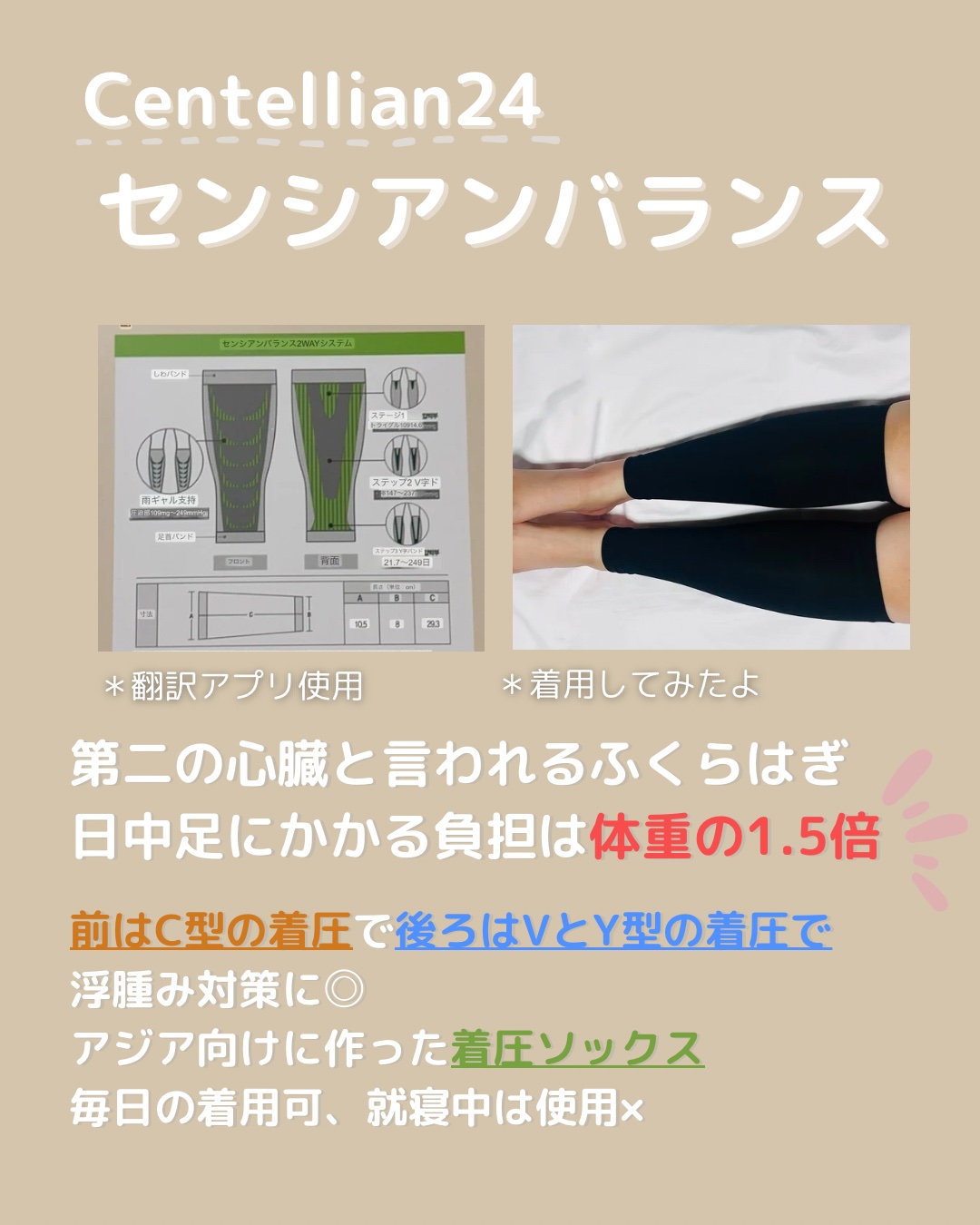 着圧ソックス バランス/Censian/レッグ・フットケアを使ったクチコミ（2枚目）