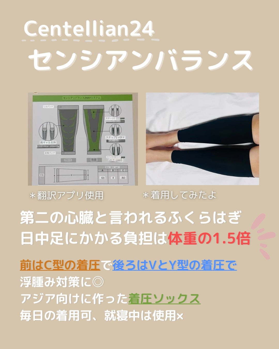 着圧ソックス バランス/Censian/レッグ・フットケアを使ったクチコミ(2枚目)