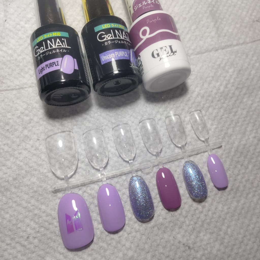 BRG ジェルネイル 30 パープル/DAISO/ジェルネイルを使ったクチコミ（3枚目）