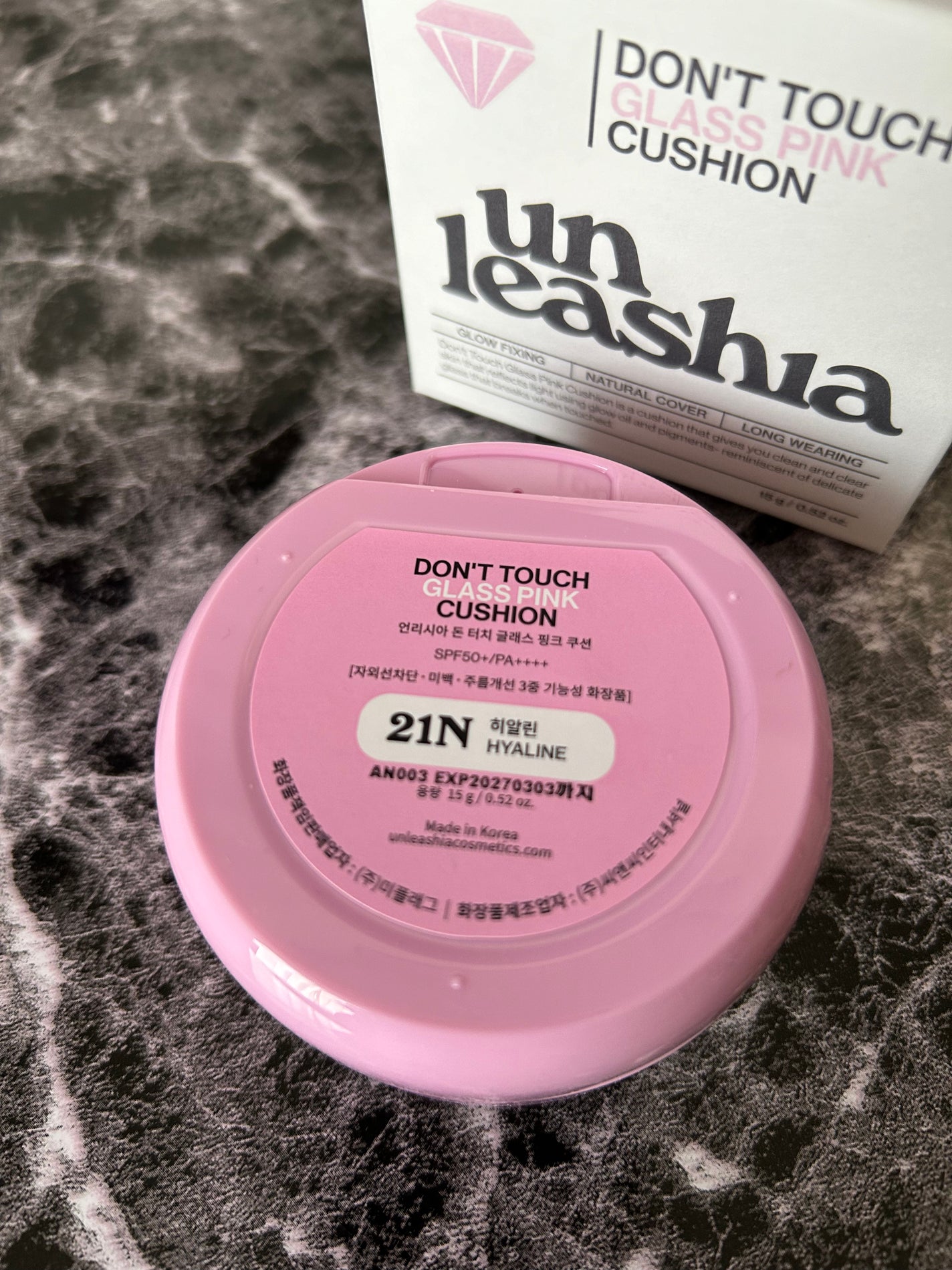 ドントタッチ ガラス ピンククッション/unleashia/クッションファンデーションを使ったクチコミ(2枚目)