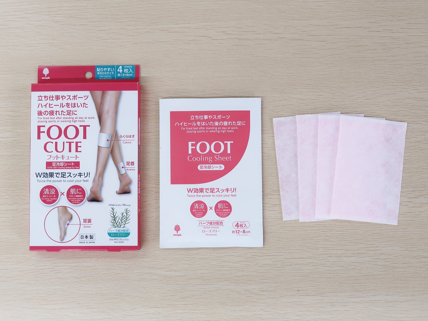 フットキュート足冷却シート ローズマリー 4枚入 紀陽除虫菊