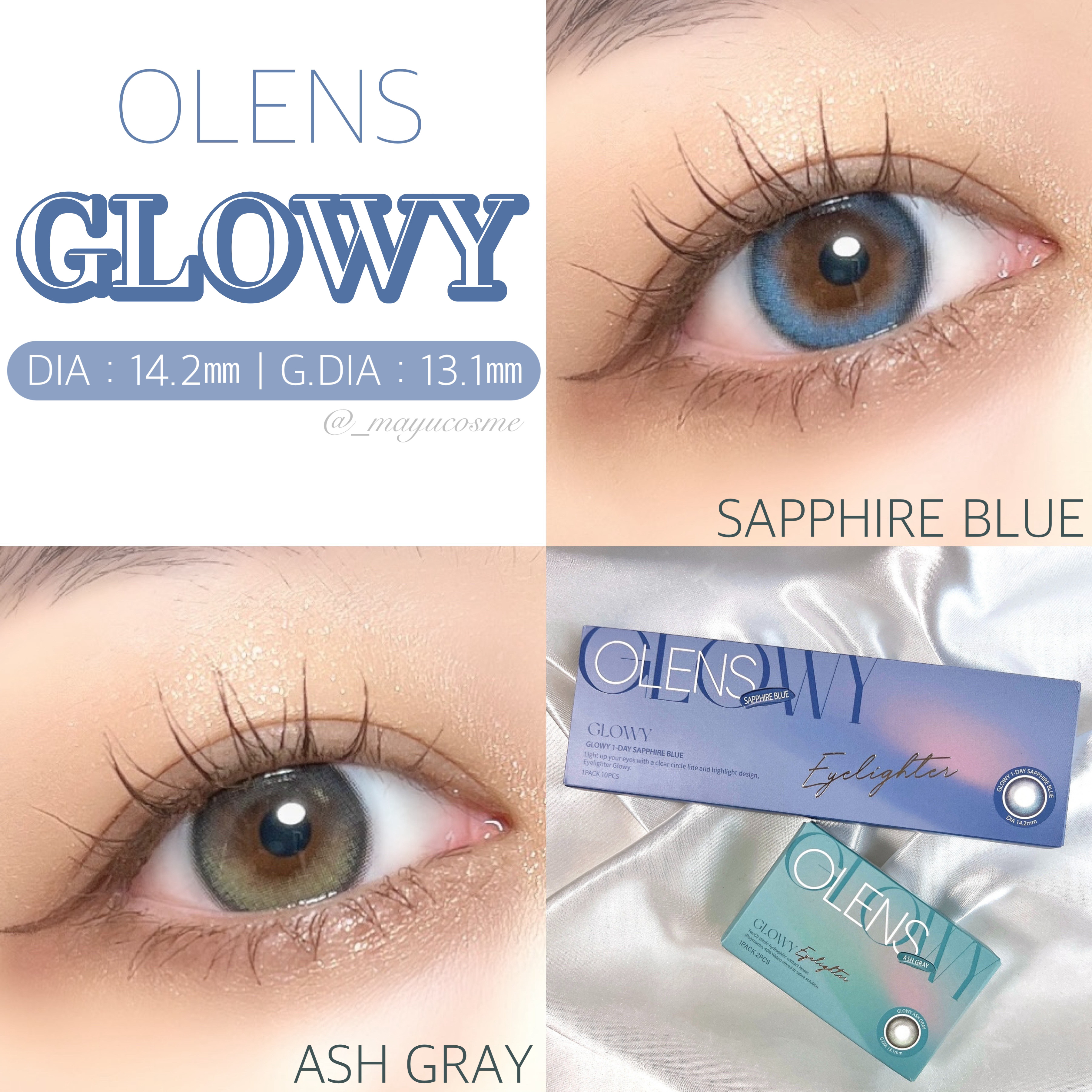 Glowy 1day アッシュグレー/OLENS/ワンデー（１DAY）カラコンを使ったクチコミ（1枚目）