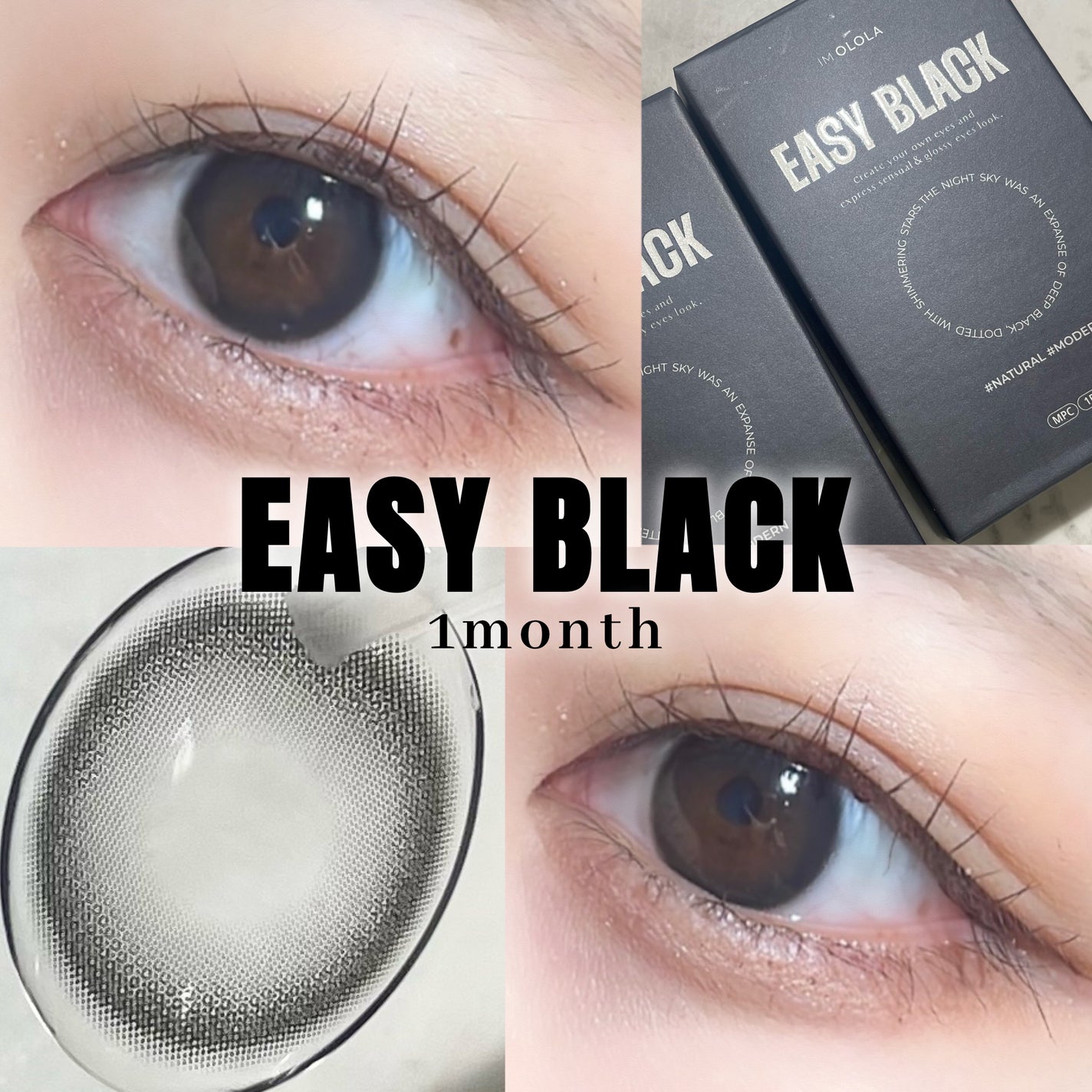 EASY BLACK/OLOLA/1ヶ月(1MONTH)カラコンを使ったクチコミ(1枚目)