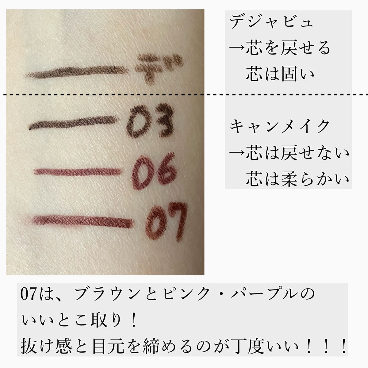 「密着アイライナー」クリームペンシル/デジャヴュ/ペンシルアイライナーを使ったクチコミ（2枚目）