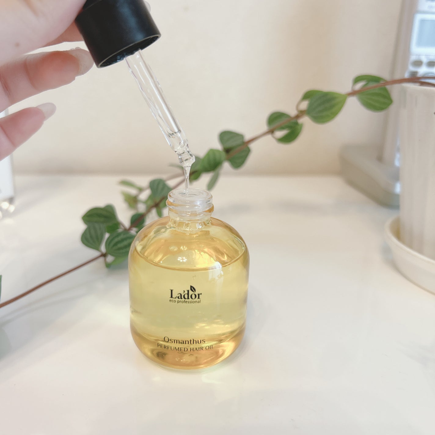 パフュームヘアオイル オスマンサス/La'dor/ヘアオイルを使ったクチコミ(3枚目)